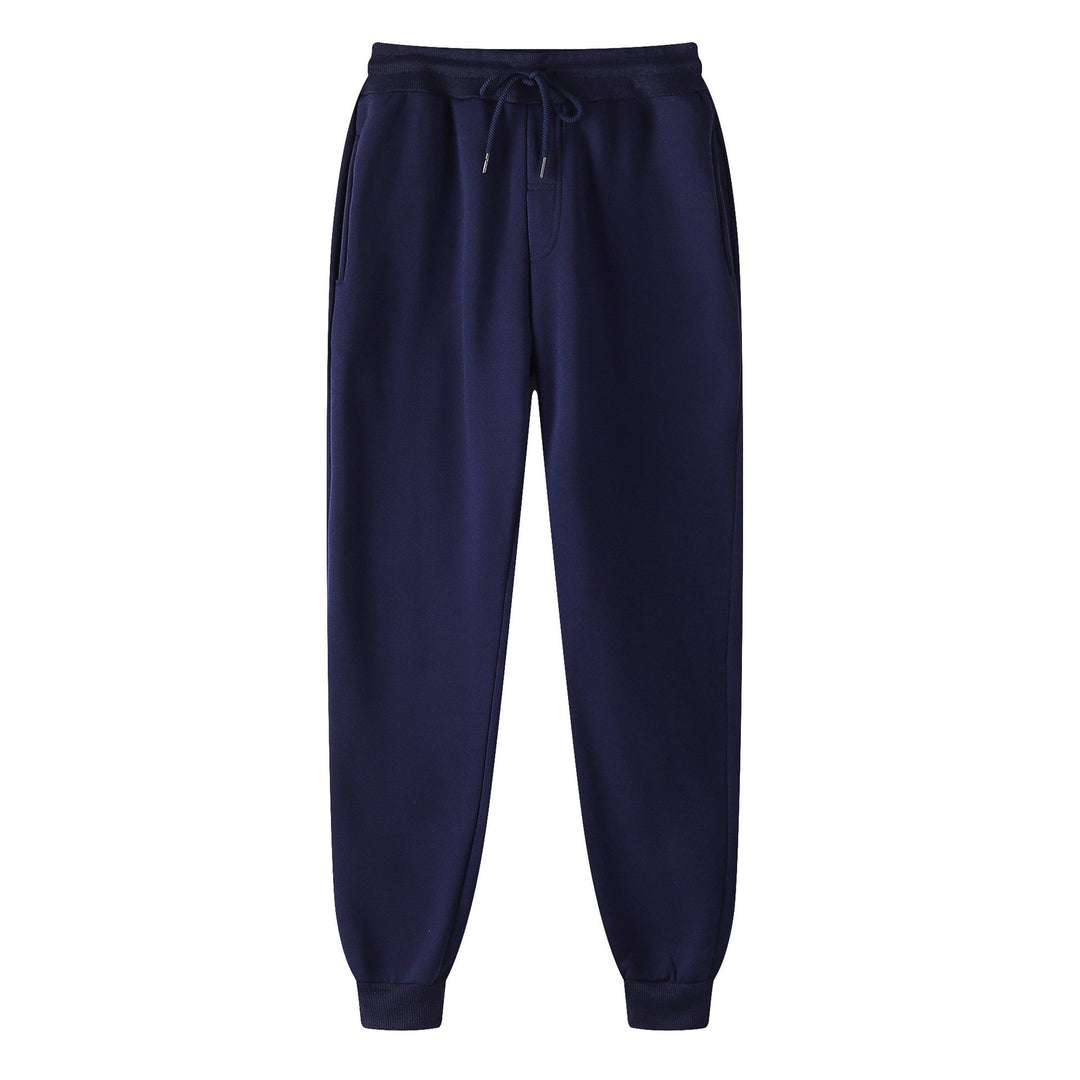 Herren nan geradlinige Sweatpants aus melierter Baumwollmischung mit elastischem Bund Kordelzug und Seitentaschen Drune
