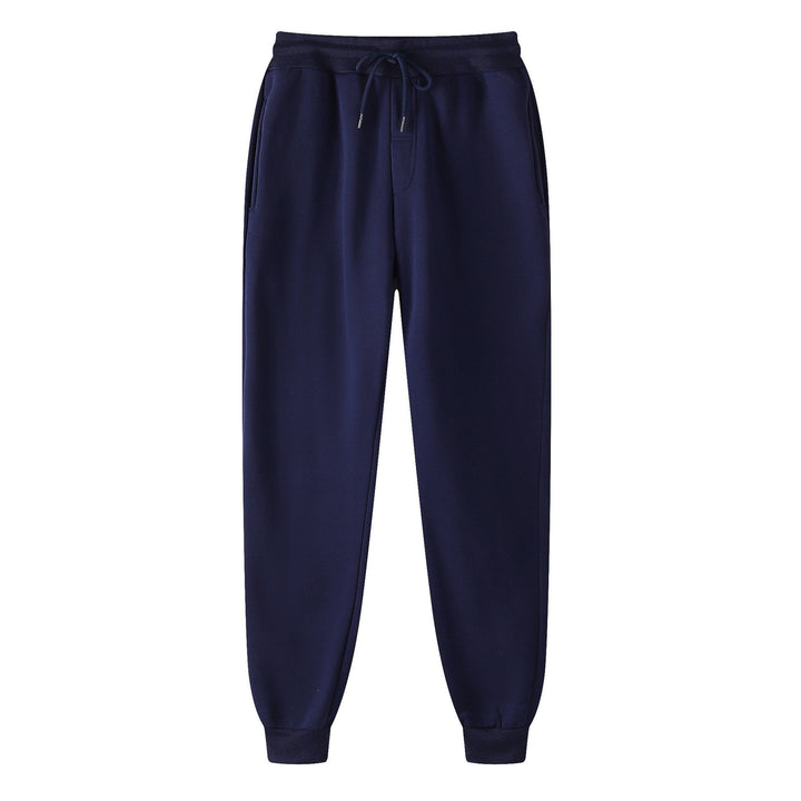 Herren nan geradlinige Sweatpants aus melierter Baumwollmischung mit elastischem Bund Kordelzug und Seitentaschen Drune