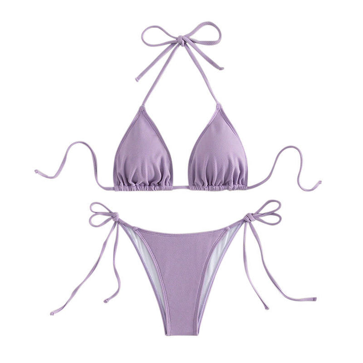 Damen Triangel-Bikini mit verstellbaren Trägern und Seitenbindebändern Drune