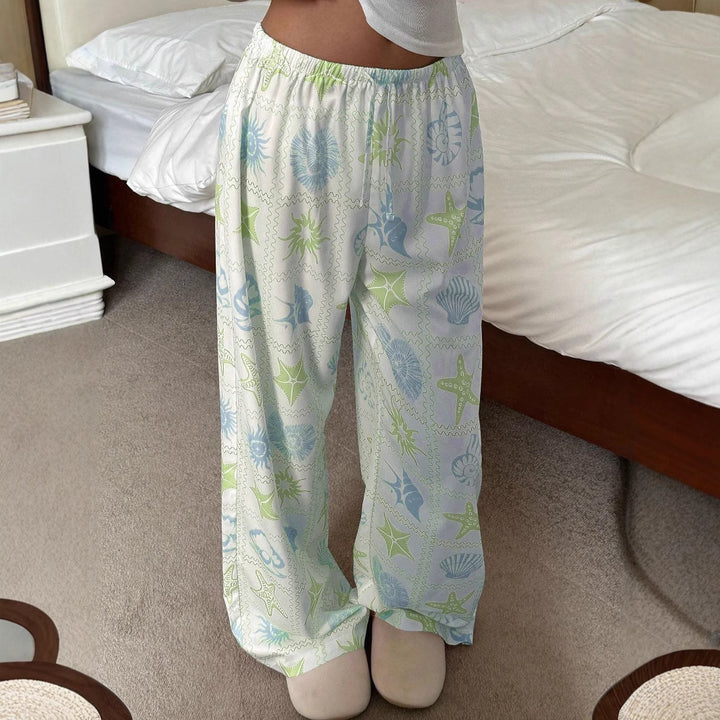 Damen Legere Palazzo-Hosen Drune