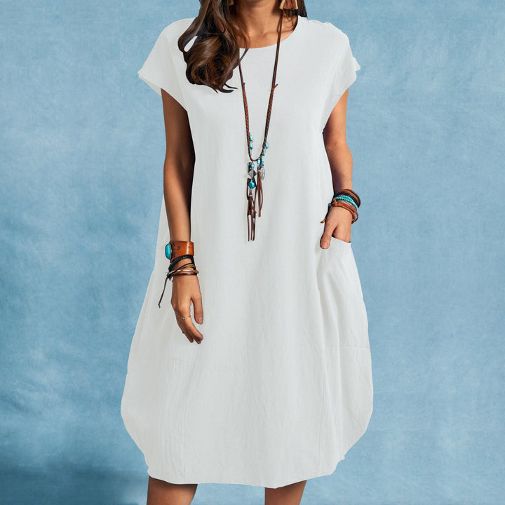 Damen luftiges Sommerkleid mit praktischen Taschen und modernem Schnitt Drune