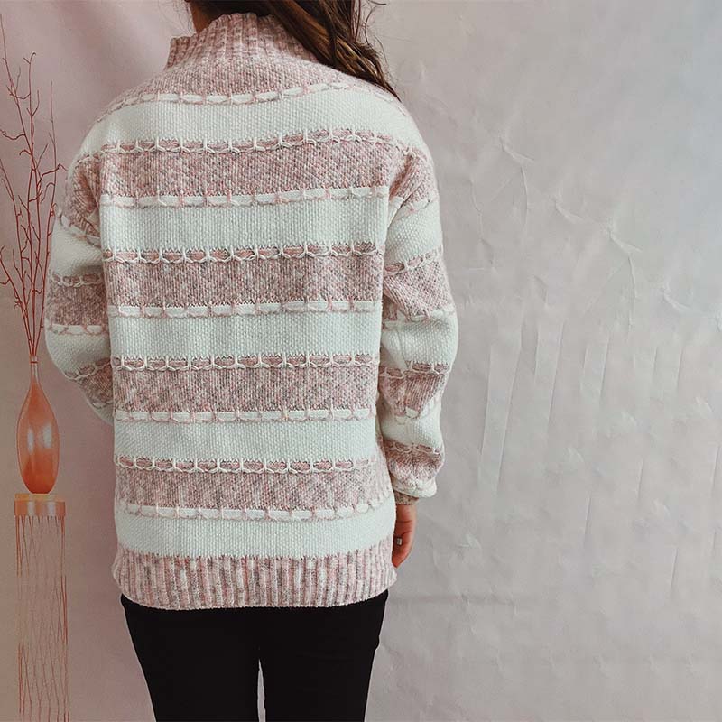 Drune | Weiche Strickjacke mit Strukturierten Streifen Acryl Komfortabel und Warm