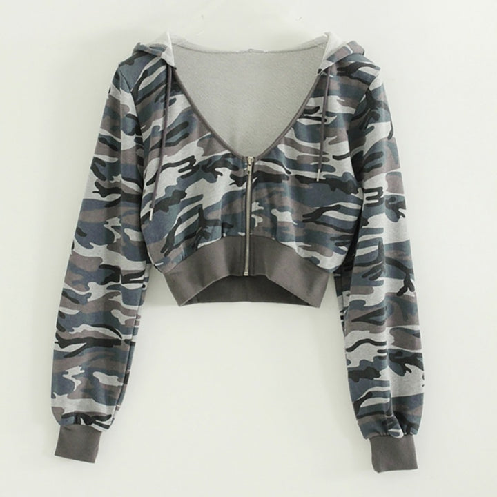 Damen sportlicher cropped Zip-Hoodie Drune