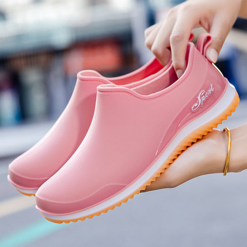 Damen Wasserdichte Kurzschlupf-Gummischuhe mit profiliertem Antirutsch-Laufsohlenprofil Drune