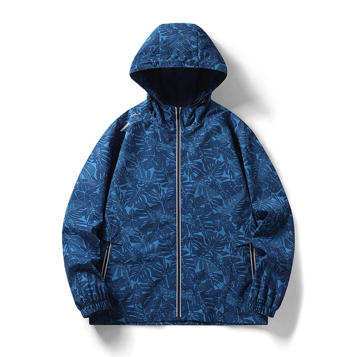 Herren Leichte Outdoor-Jacke mit Kapuze und floralem Design Drune