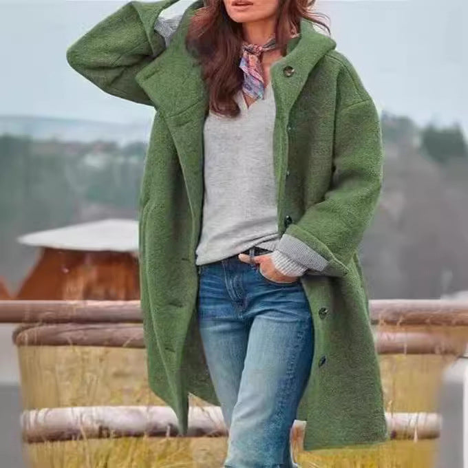 Damen Oversized Wollmantel Drune
