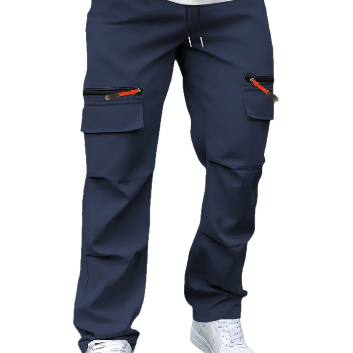 Herren Technische Cargo-Jogginghose mit Reißverschlusstaschen, Klappfächern & Tunnelzugbund Drune