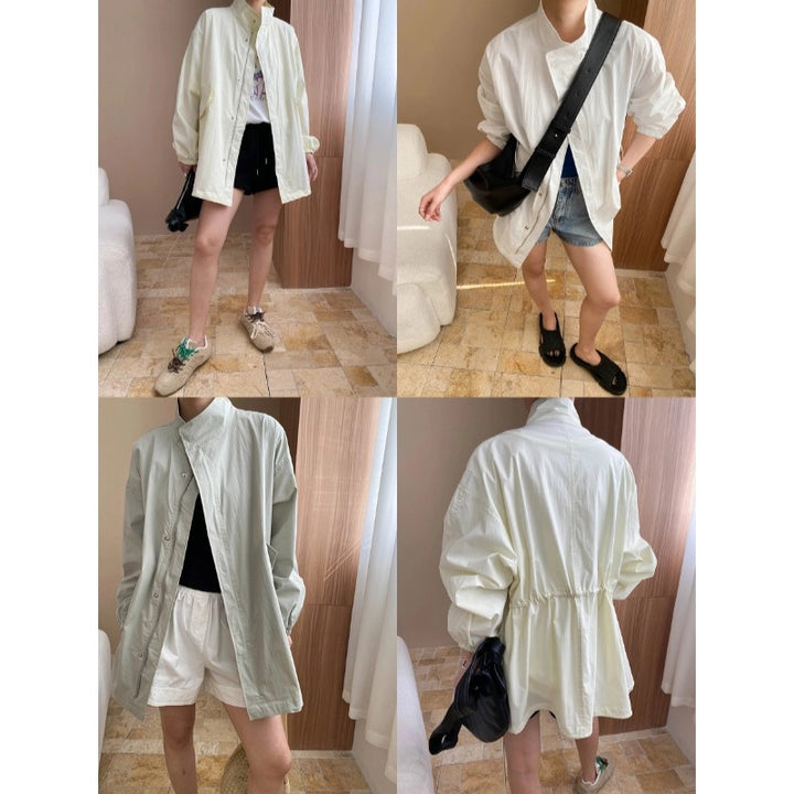 Damen lässige Übergangsjacke mit hohem Kragen und praktischen Taschen Drune