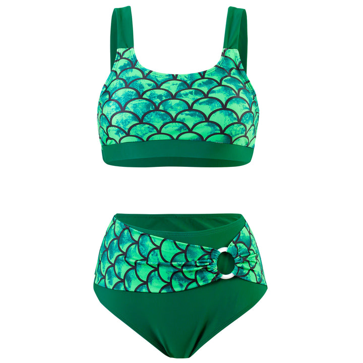 Damen Hochtailliertes Bikini-Set mit raffiniertem Ring-Design Drune