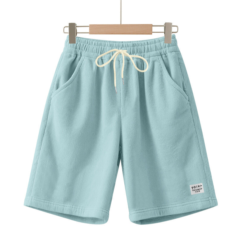 Herren nan knielange Lounge-Shorts im Rippenstrukturjersey mit elastischem Kordelzugbund und aufgesetzten Eingrifftaschen Drune