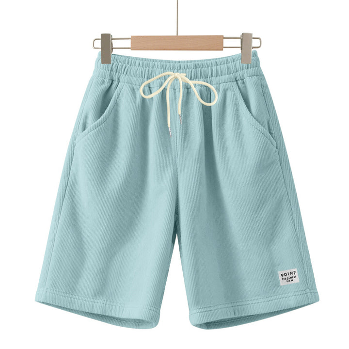 Herren nan knielange Lounge-Shorts im Rippenstrukturjersey mit elastischem Kordelzugbund und aufgesetzten Eingrifftaschen Drune