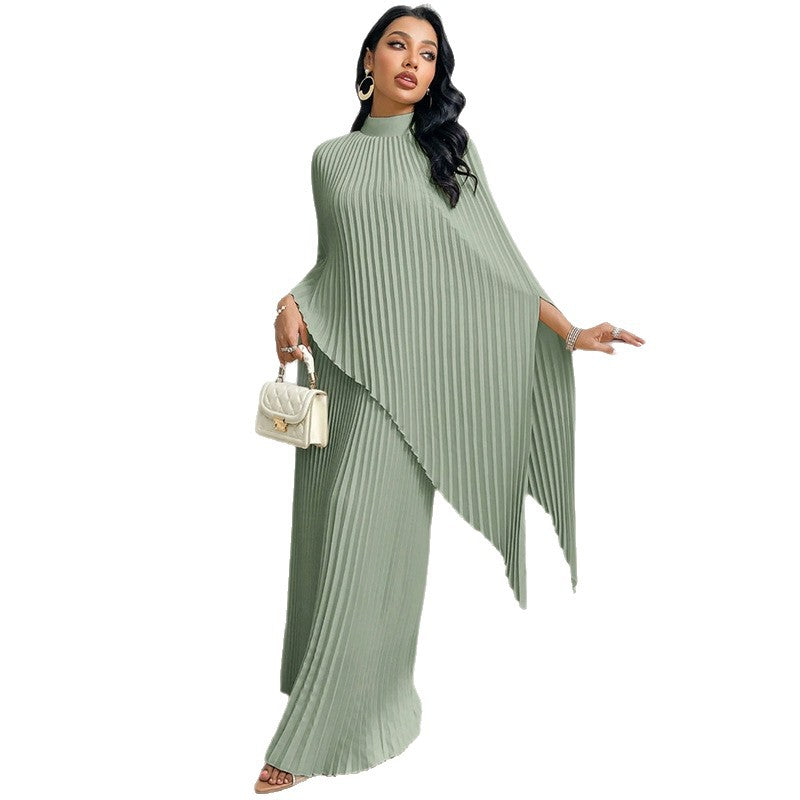 Damen Elegant gefaltete Cape-Bluse Set Drune