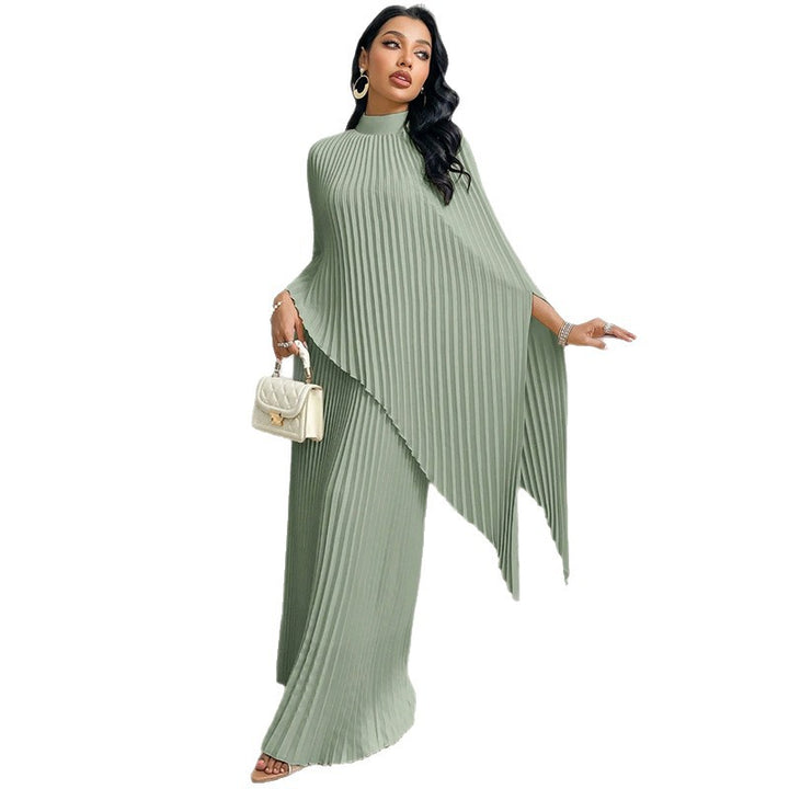 Damen Elegant gefaltete Cape-Bluse Set Drune