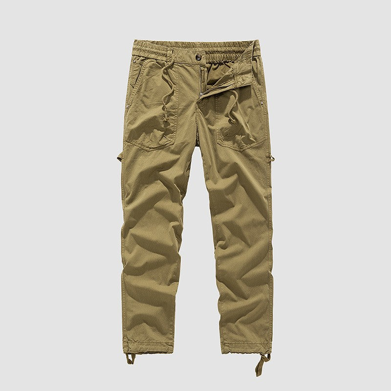 Herren Utility-Cargohose im Joggerstil mit elastischem Komfortbund, Multifachtaschen und Zugbändern am Knöchel Drune