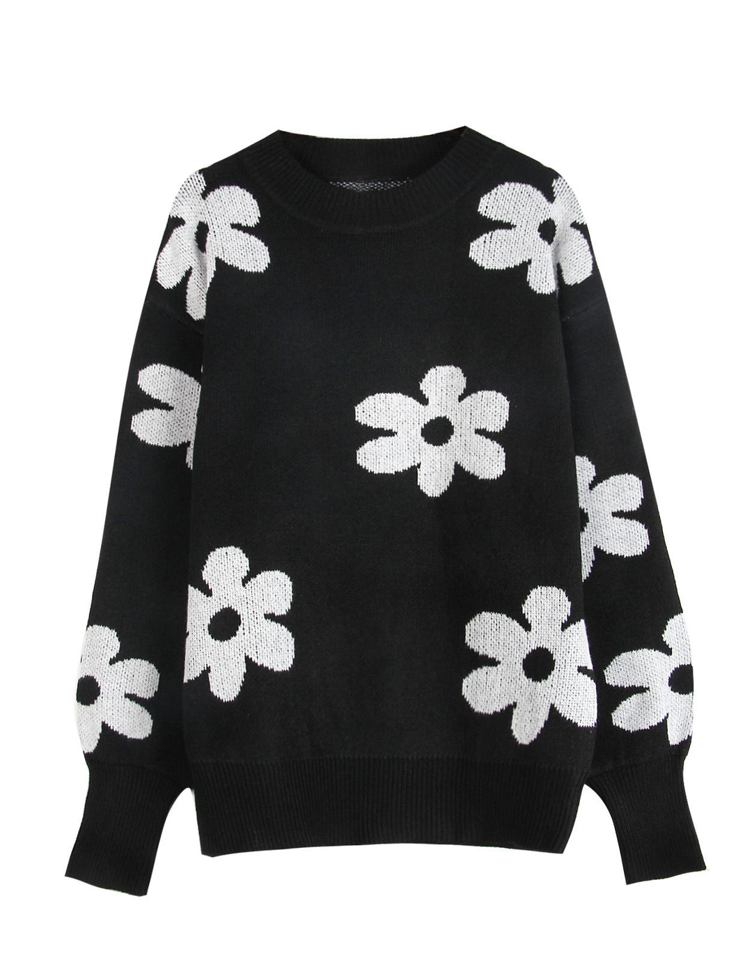Damen Pulli mit floralem Design und lässigem Schnitt Drune