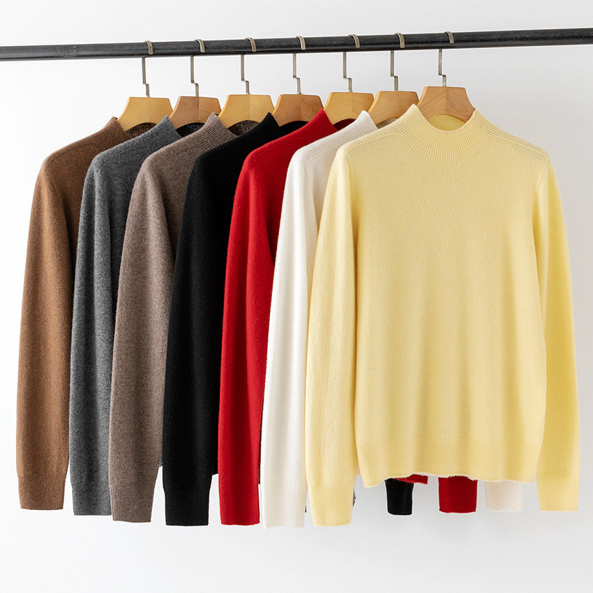 Damen Feiner Feinstrick-Pullover mit kurzem Stehkragen und Kaschmir-Optik Drune