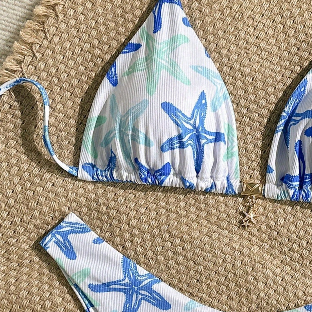 Damen Triangel-Bikini mit maritimen Sternenmotiv Drune