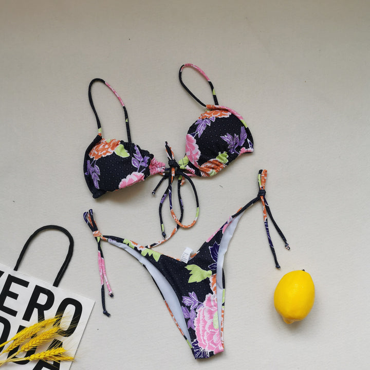 Damen Triangel-Bikini mit regulierbaren Bindebändern Drune