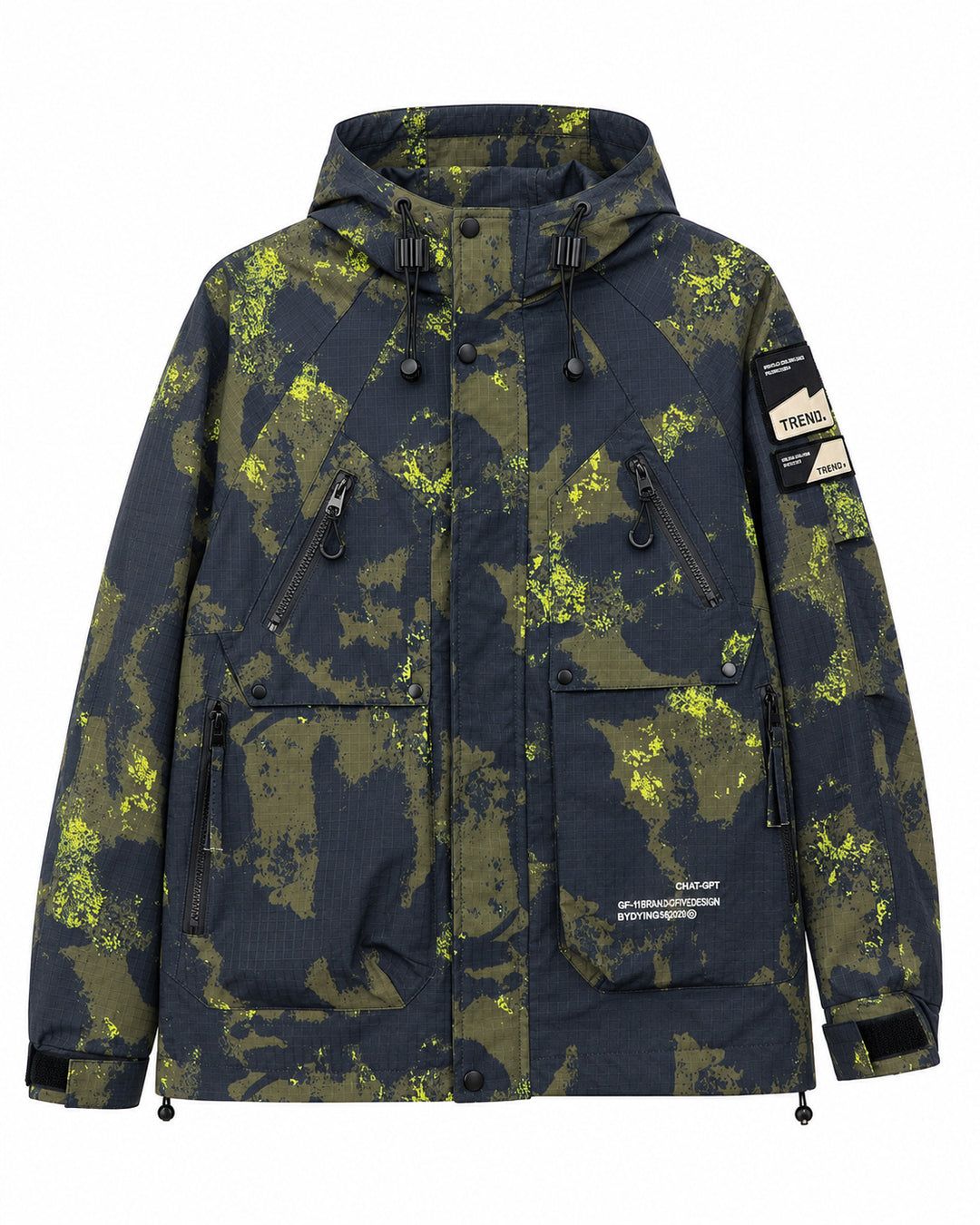 Herren Technischer Camouflage-Parka mit Kapuze und Ripstop-Außenmaterial Drune