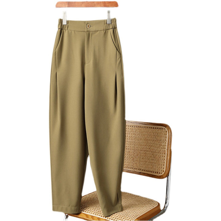 Damen Hoch taillierte, bequeme Stoffhose Drune