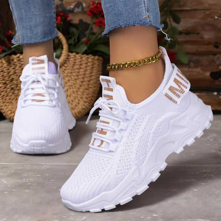 Damen Leichte und atmungsaktive Sport Sneakers mit elastischer Sohle Drune