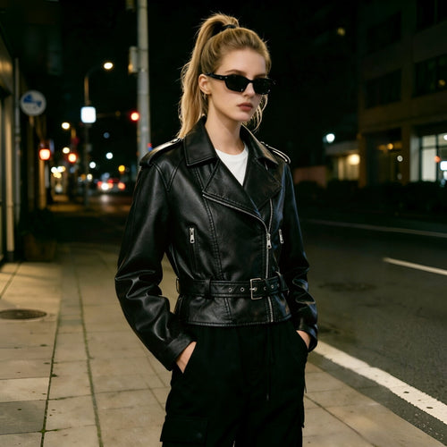 Damen Modische Bikerjacke Drune