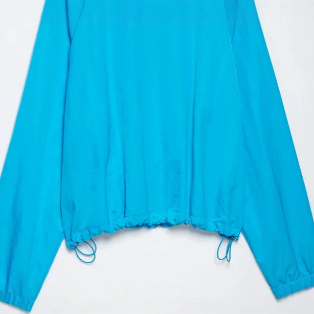 Damen Kurze atmungsaktive Blouson‑Windjacke mit Stehkragen und elastischem Bund Drune