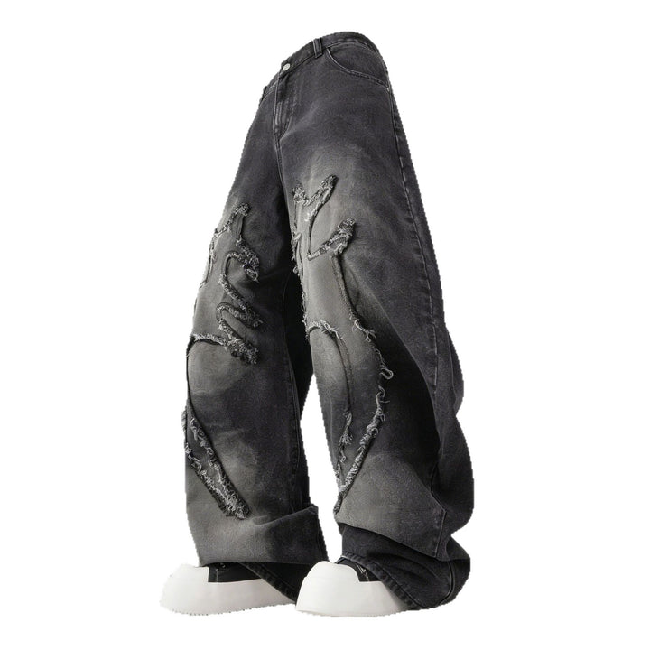 Herren Weit geschnittene Destroyed Jeans Drune