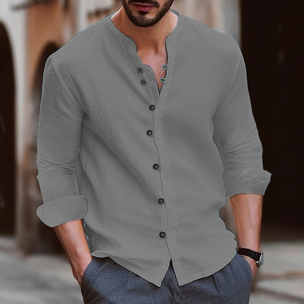 Herren Elegantes Hemd mit Knopfleiste und strukturiertem Design Drune