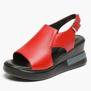 Damen Moderne Plateau‑Sandalette mit ergonomischem Memory‑Fußbett, verstellbarem Fersenriemen und rutschfester Gummisohle Drune