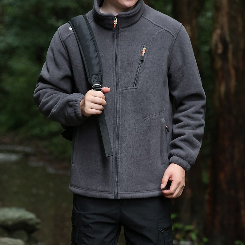 Herren Technische Fleecejacke mit Stehkragen, Brustreißverschluss & verstärkten Eingriffstaschen Drune