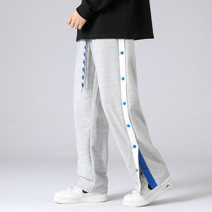 Herren Relaxed-Fit Sweathose mit seitlicher Druckknopfleiste und teilbarer Beinöffnung Drune