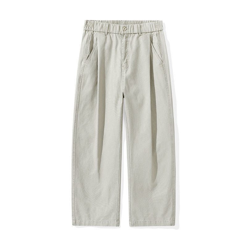 Damen Bundfalten-Hose mit elastischem Taillenbund und weitem Bein Drune