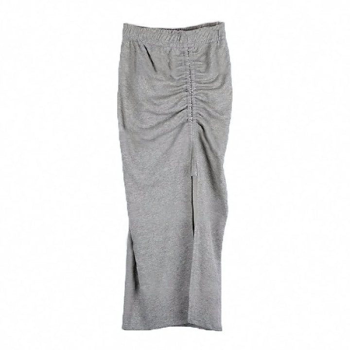 Damen eleganter Midirock mit Raffung Drune