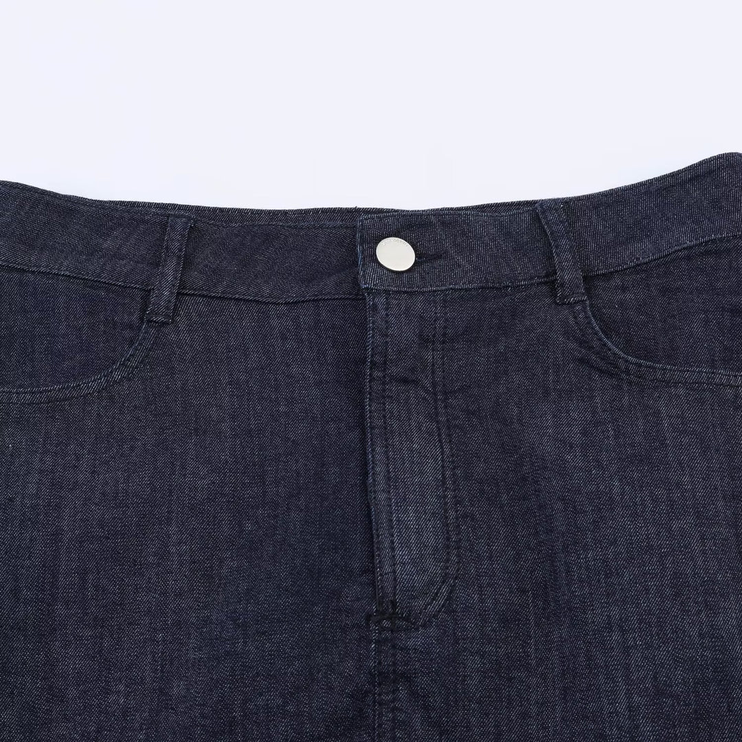 Damen Jeansrock mit eleganter Spitze und Knopfdetails Drune