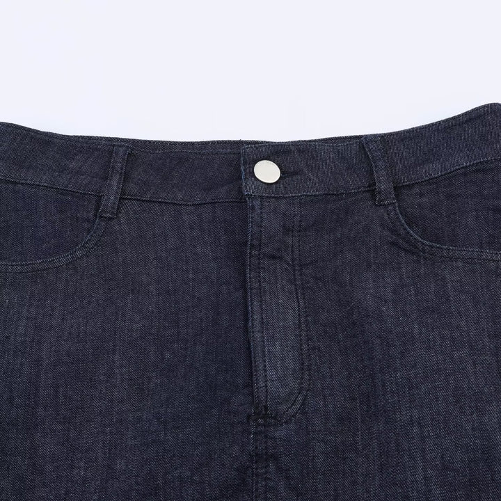 Damen Jeansrock mit eleganter Spitze und Knopfdetails Drune