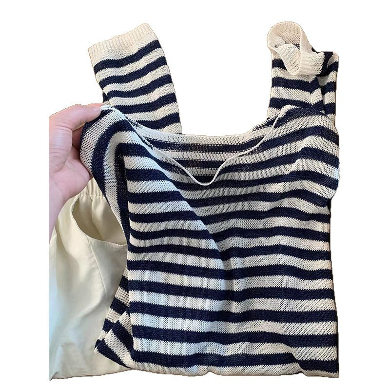 Damen lässiger Streifenpullover Drune