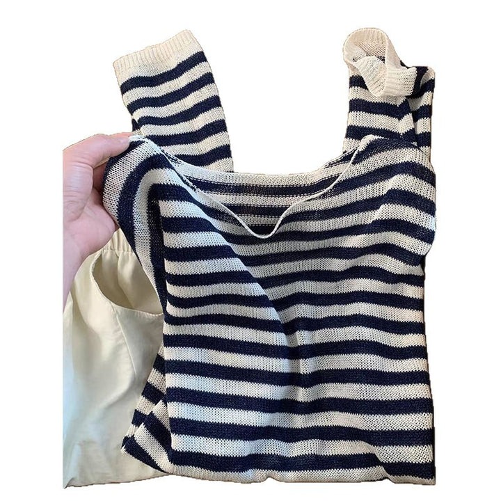 Damen lässiger Streifenpullover Drune