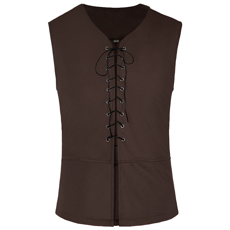 Damen historische Spitzenbluse mit markanten Schnürdetails Drune