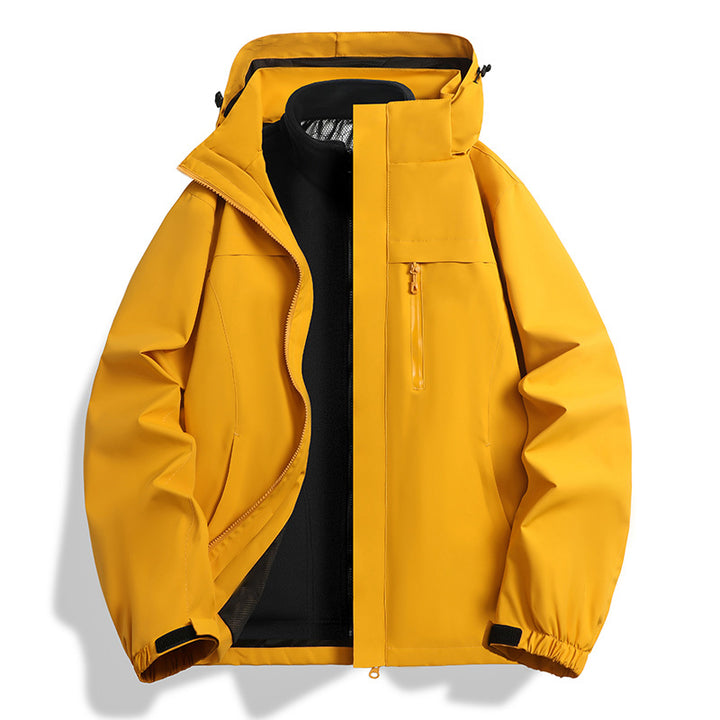 Herren Zwei-in-eins Softshell-Hybridjacke mit abnehmbarer Fleece-Innenjacke und wasserabweisender Membran Drune