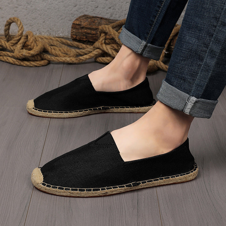 Damen Leichte Espadrille-Slip-On aus gewebtem Canvas mit Jute-Umrandung Drune