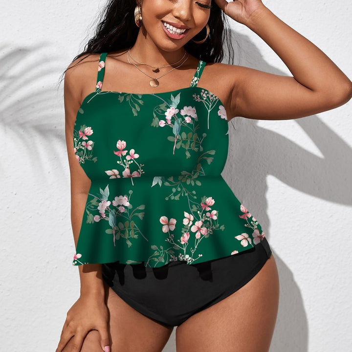 Damen Tankini mit schwingendem Rock und floralem Design Drune