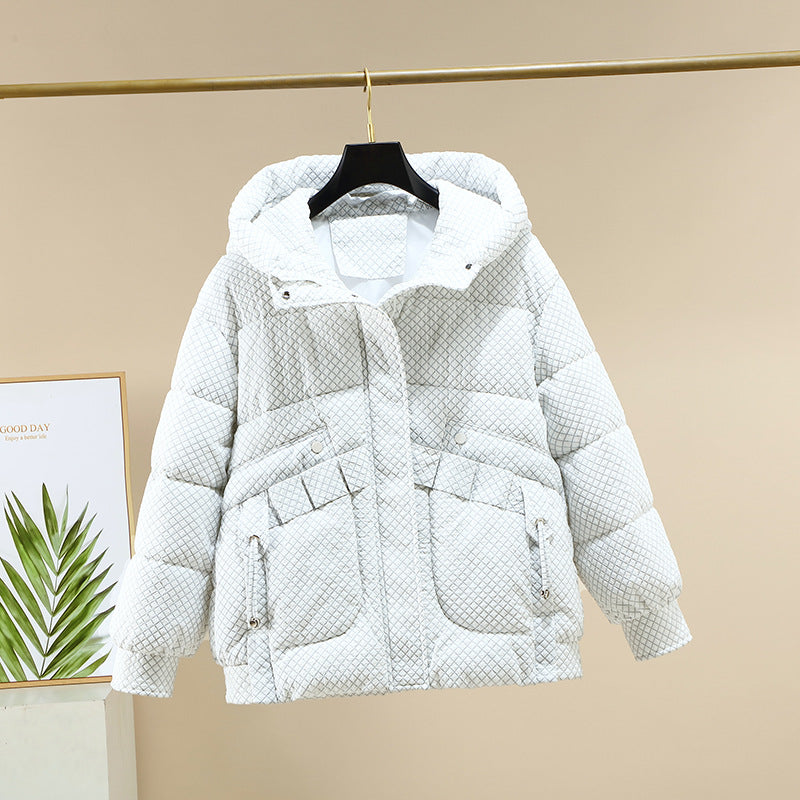 Damen Modische leichte Pufferjacke mit praktischen Taschen und Kapuze Drune