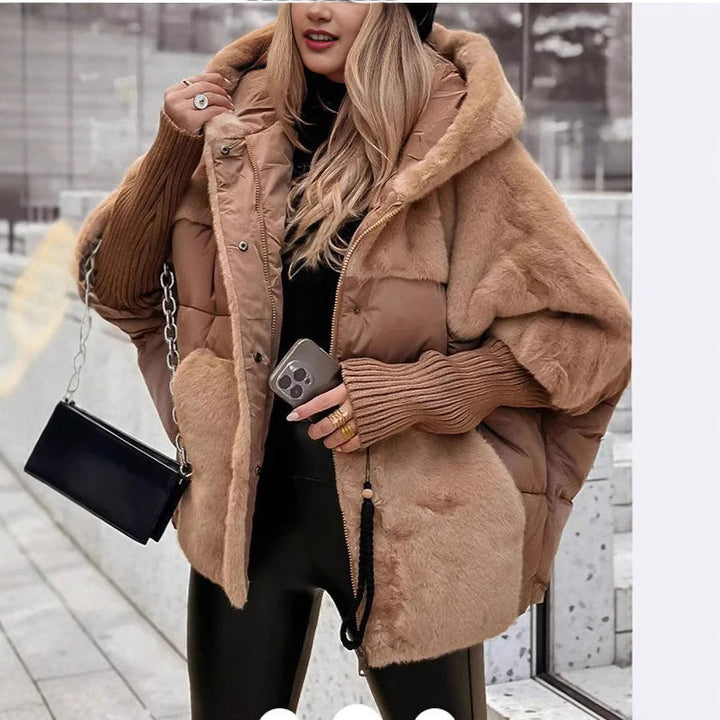 Damen Kuschelige Steppjacke mit abnehmbarer Kapuze und warmem Fleeceeinsatz Drune