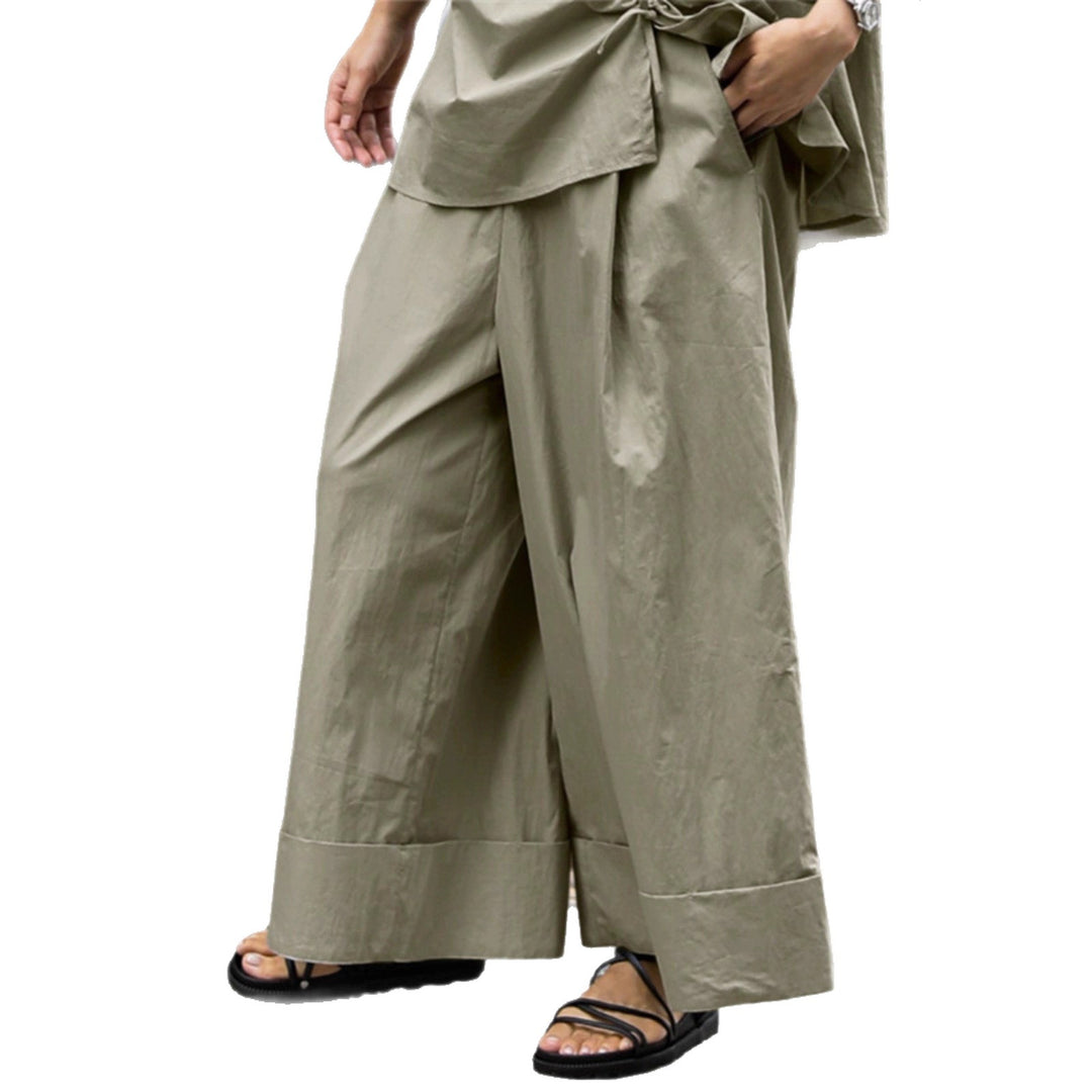 Damen Weite Palazzo-Hose mit hohem Bund und breitem Saum Drune