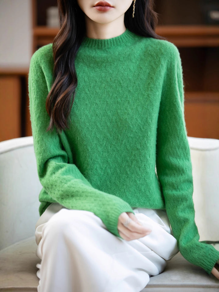 Damen Weicher Feinstrick‑Pullover mit kurzem Mockneck, leichter Mohair‑Optik und entspannter Silhouette Drune