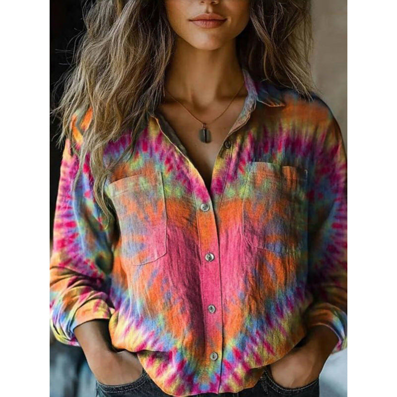 Damen Modische Bluse mit Paisleymuster Drune