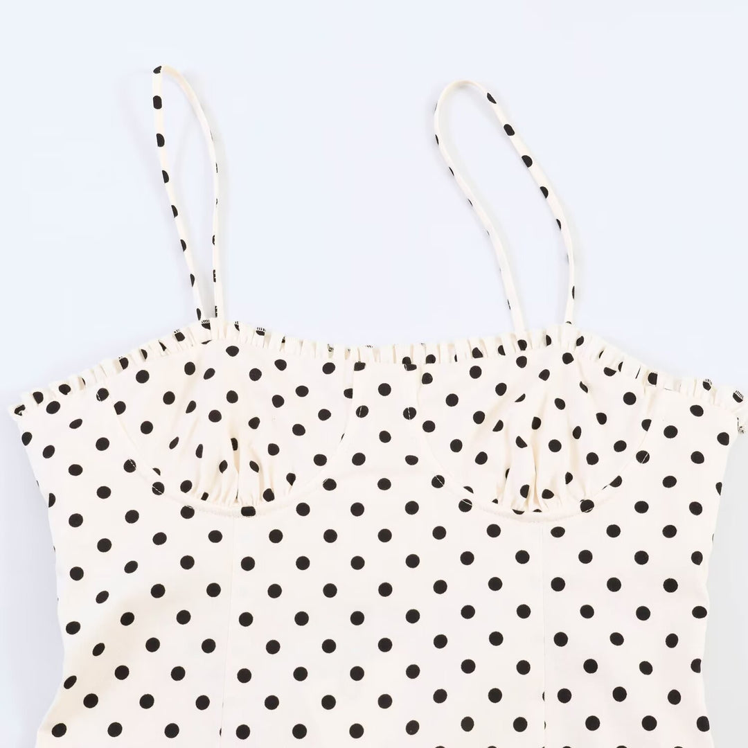 Damen Maxikleid mit Polka-Dots Drune
