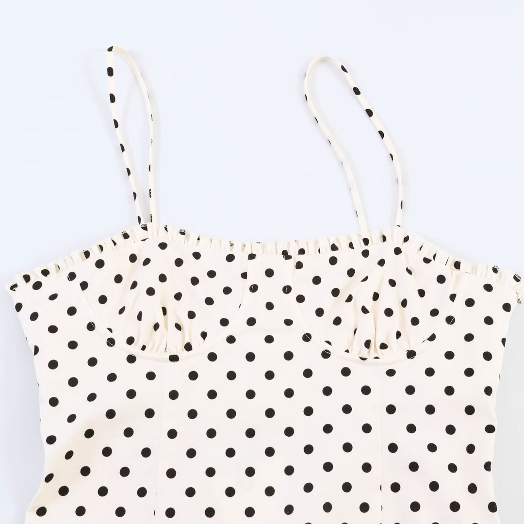 Damen Maxikleid mit Polka-Dots Drune