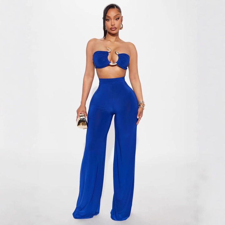 Damen Cut-Out Oberteil mit high-waisted Hose Drune